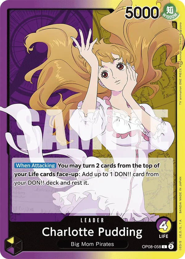 Charlotte Pudding leader card, OP08-058