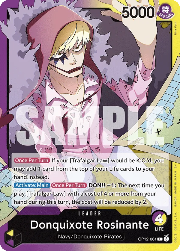 Donquixote Rosinante leader card, OP12-061