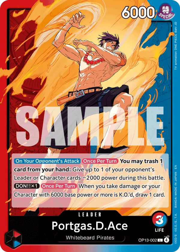 Portgas D. Ace leader card, OP13-002