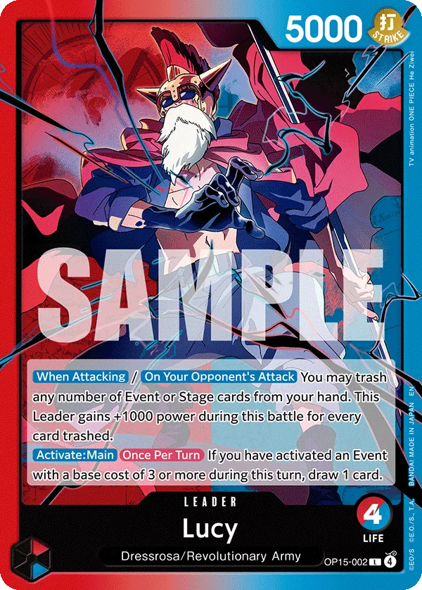 Lucy leader card, OP15-002